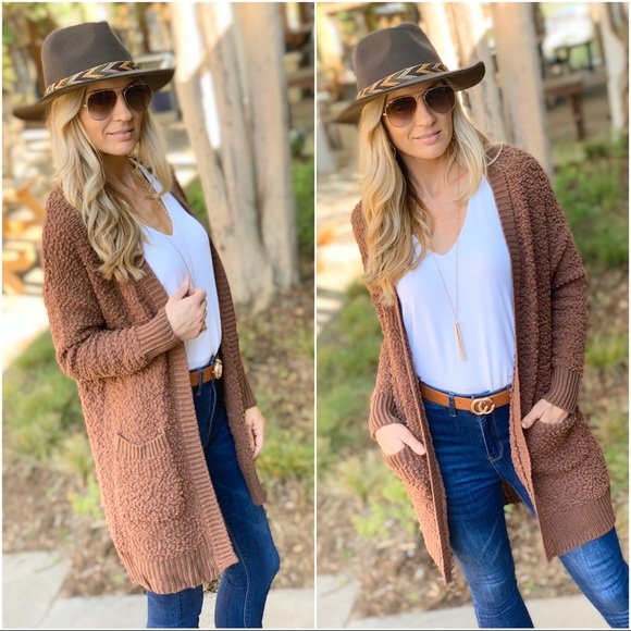 ✨LAST ONE✨Chestnut- popcorn cardigan - Picture 4 of 5